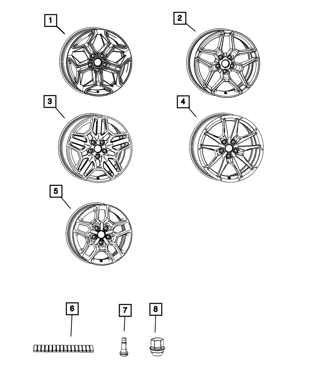 Aluminum Wheel - Mopar (68655624AA)