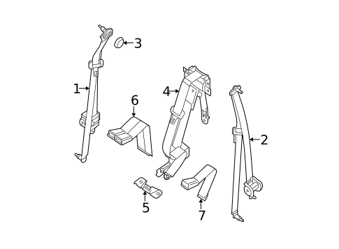Rear Seat Belts for 2011 Nissan TITAN #0