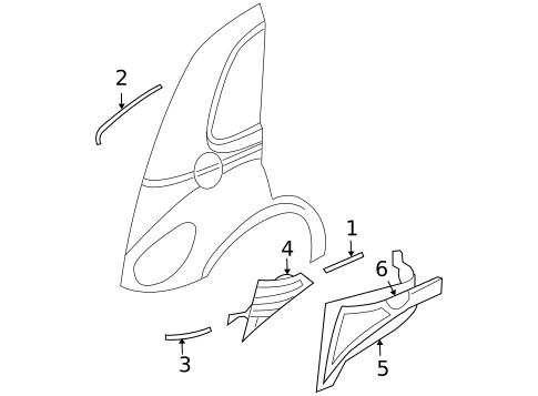 Exterior Trim - Quarter Panel for 2006 Chrysler PT Cruiser #0