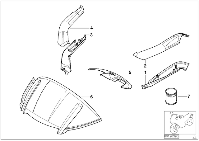 46637694726 - Body Equipment: Handlebar Cover Bottom Rght Prime-Coated -  for BMW-Motorrad Image