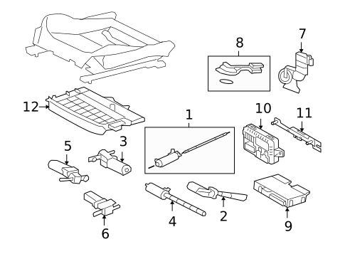 Front Seat Components for 2009 Jaguar Vanden Plas #2