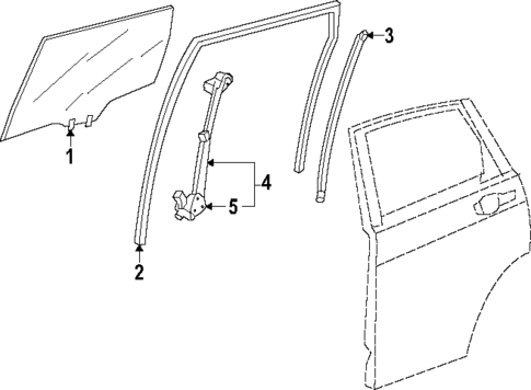 Glass - Rear Door for 2024 Honda CR-V #0