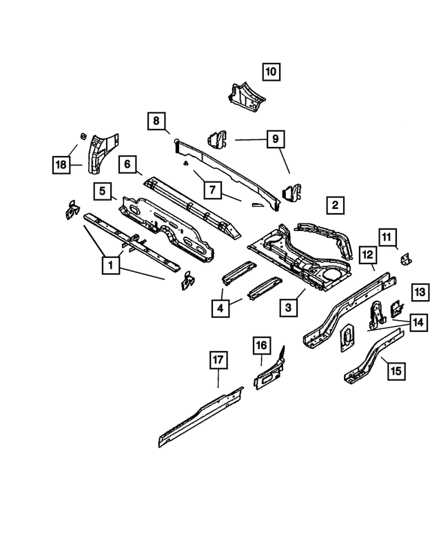 5027377AC - Frames and Bumpers: Rear Floor Crossmember for Mopar Image