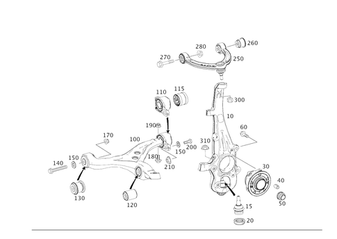 Steering Knuckle and Transverse Control Arm for 2019 Mercedes-Benz GLE63 AMG S #0
