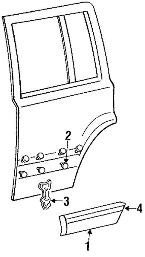Exterior Trim - Rear Door for 1993 Jeep Grand Cherokee #1