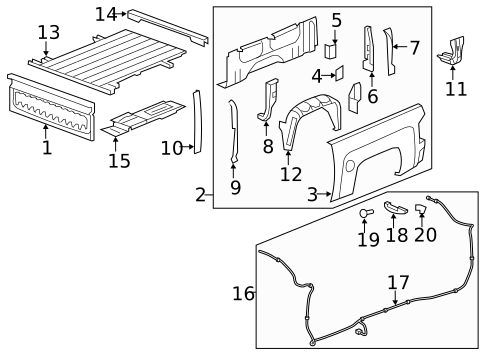 Pick UP Box Components for 2016 Chevrolet Silverado 1500 #2