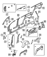 55256247 - : Roof Rail To A Pillar Panel, Left for Mopar Image