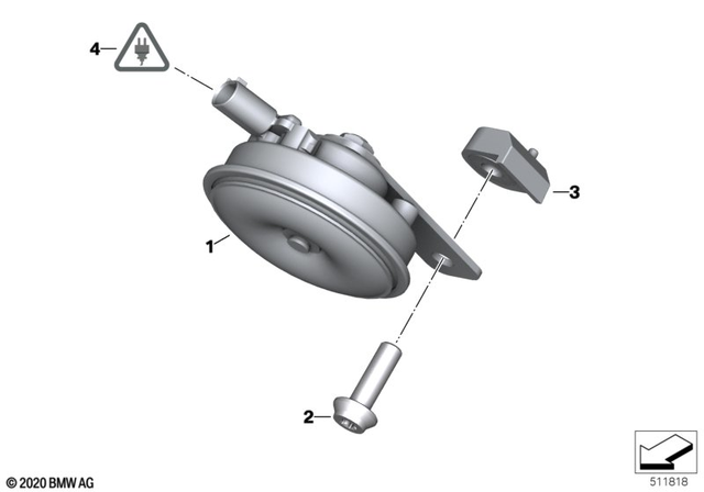 61338414388 - General Electrical System: Horn -  for BMW-Motorrad Image