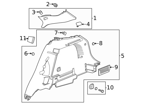 Interior Trim - Quarter Panels for 2021 Chevrolet Trailblazer #1