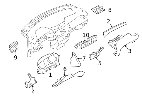 Instrument Panel Components for 2018 Nissan Rogue #1