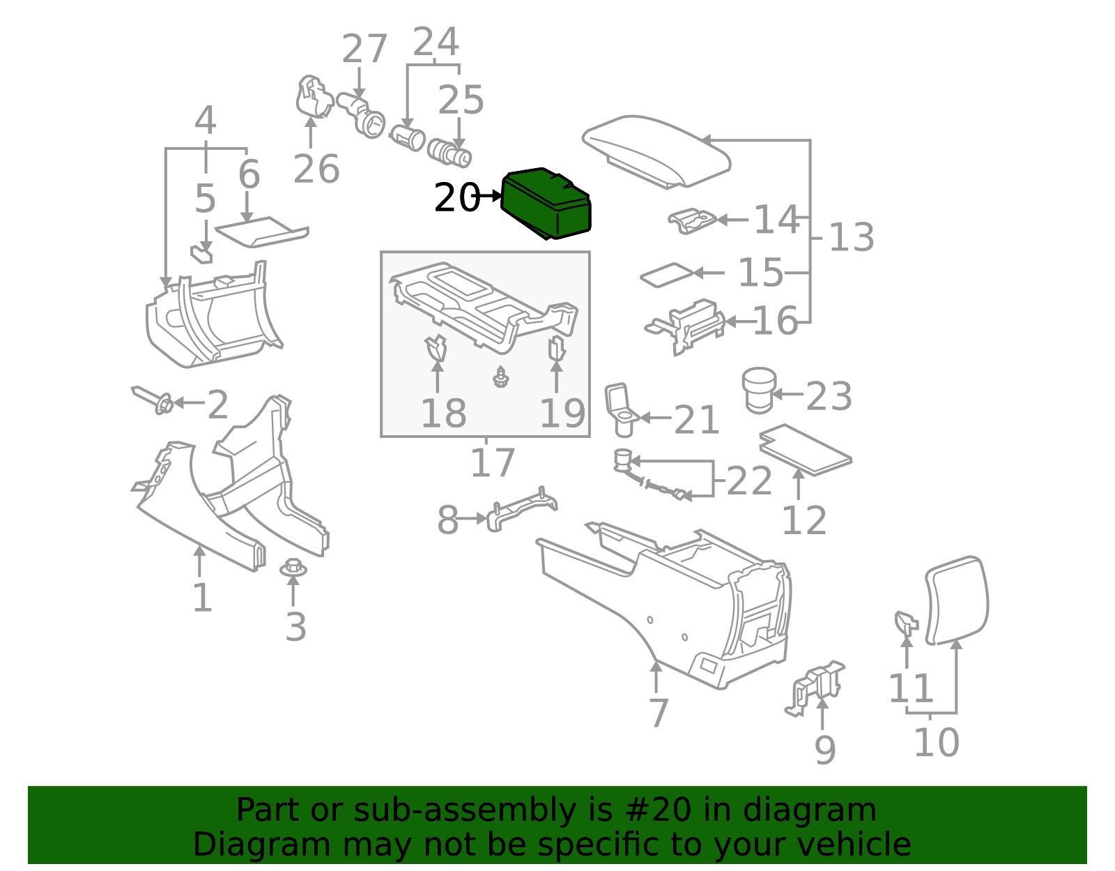 2004-2006 Toyota Solara Console Cup Holder 55620-AA030 | American