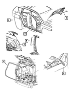 5116400AF - Body Sheet Metal Except Doors: Rear Door Body Mounted Weatherstrip, Right for Mopar Image