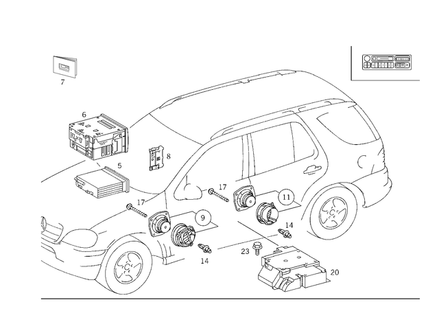 38208886 - Electrical System: Radio Set Assembly for Mercedes-Benz: ML320, ML430 Image image