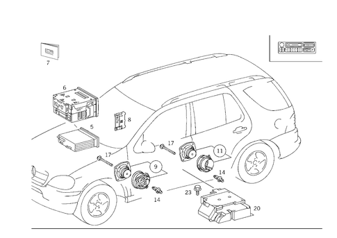 Radio, Loudspeaker, CD & Sound System for 2002 Mercedes-Benz ML55 AMG #0