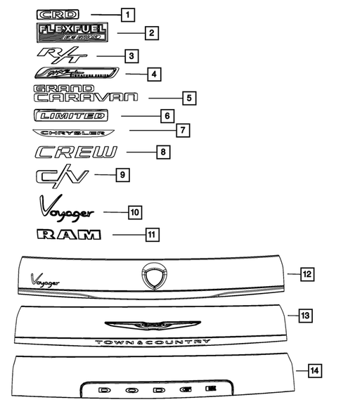 Nameplates for 2012 Dodge Grand Caravan #0