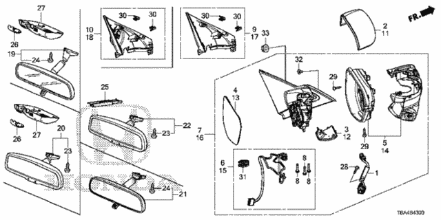 Mirror (1) for 2016 Honda Civic #0