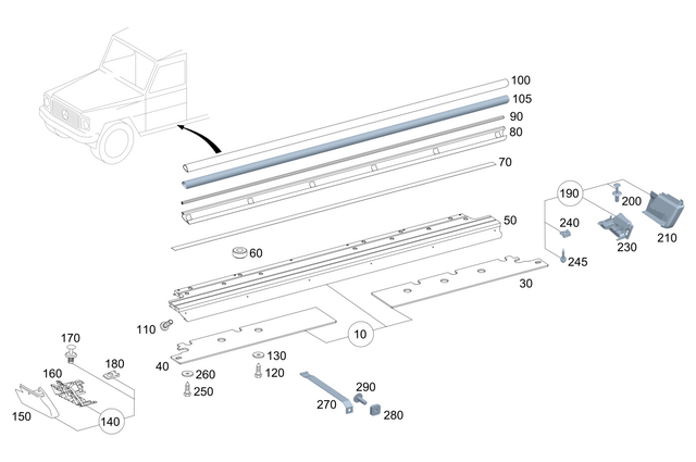 4635202301 - Attachment Parts: Running Board for Mercedes-Benz: G550, G63 4x4 Squared AMG, G63 AMG Image