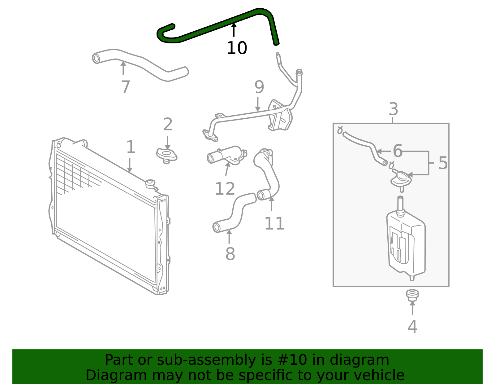 2001-2004 Toyota Engine Coolant Hose 16261-62070 | OEM Parts Online