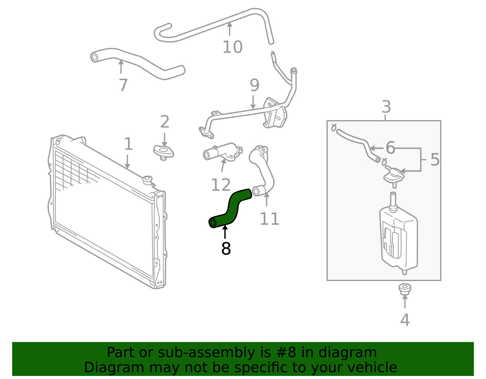 16572-62090 - Radiator Coolant Hose 1996-2002 Toyota 4Runner | Longo ...