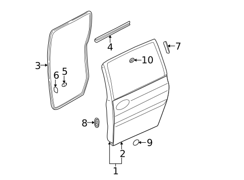 Door & Components for 2003 Kia Sedona #0