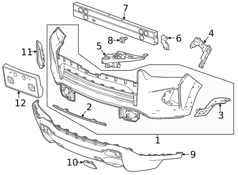 Bumper & Components - Front for 2023 Chevrolet Colorado | Chevy