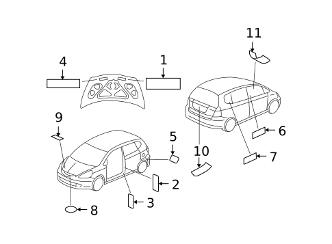 Labels for 2007 Honda Fit #0