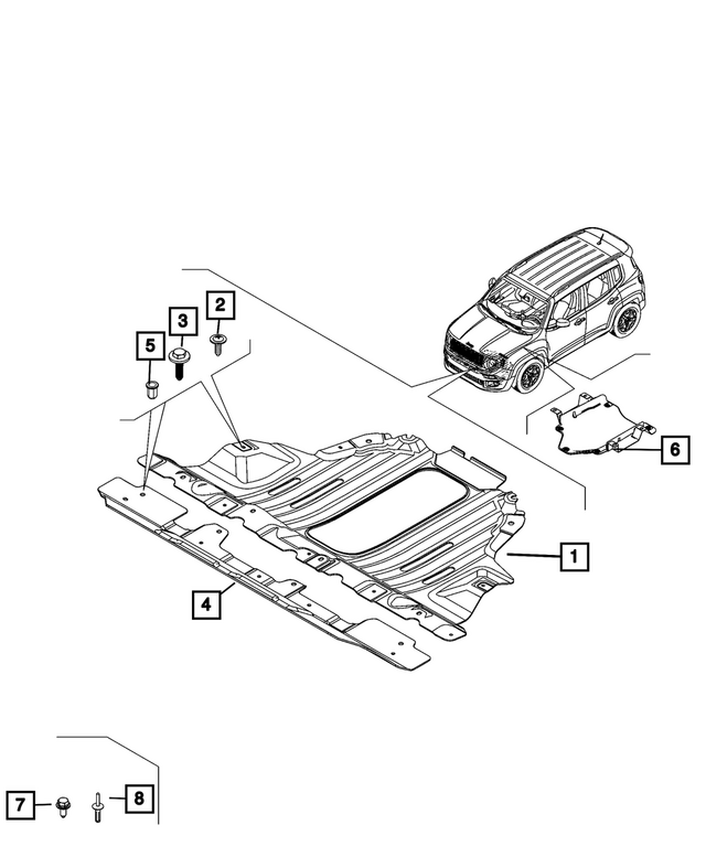 6106116AA - Body Sheet Metal Except Doors: Pan Head Screw for Fiat: 500, 500E, 500X | Jeep: Renegade Image