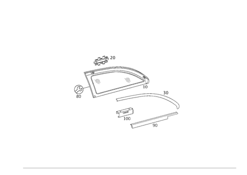 Rear-Side Window for 2002 Mercedes-Benz C230 #0