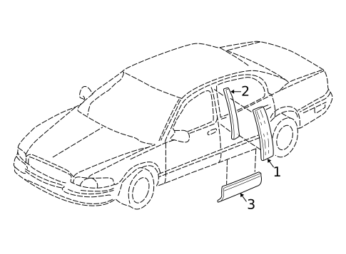 Exterior Trim - Rear Door for 1999 Buick Park Avenue #0
