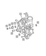 5098172AA - Engine 3.2L Single Over Head Cam 18 Valve V-6 [EGX]: Timing Case Cover for Mopar Image