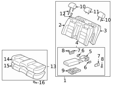 Rear Seat Components for 1998 Lexus GS300 #0