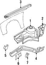 12516388 - Body: Apron Assembly for Buick: Skyhawk, Skylark, Somerset, Somerset Regal | Cadillac: Cimarron | Chevrolet: Cavalier | Oldsmobile: Calais, Cutlass Calais, Firenza | Pontiac: Grand Am, J2000 Sunbird, Sunbird Image