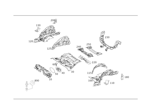 Rear-End Floor for 2012 Mercedes-Benz C250 #0