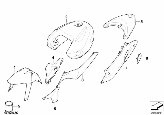 46637727076 - : Right Tail Trim for BMW-Motorrad Image