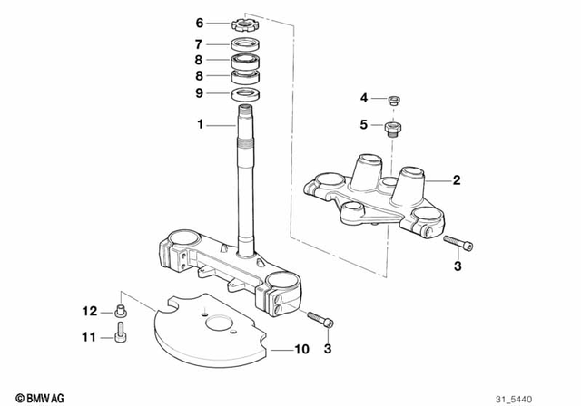 31422345000 - Front Axle, Front Suspension: Lower Fork Cross Brace -  for BMW-Motorrad Image