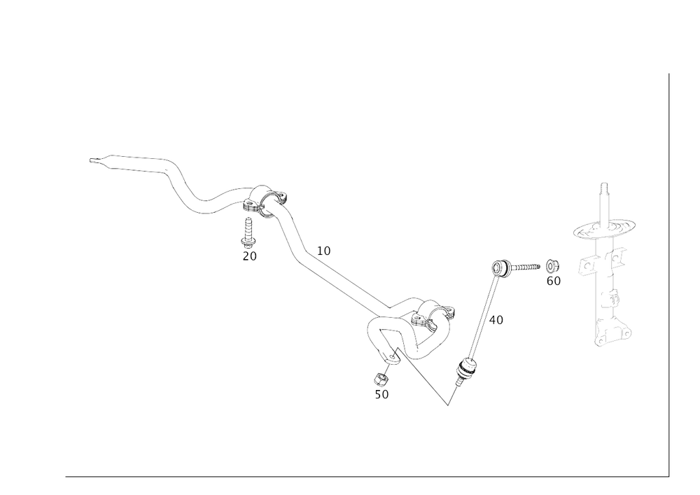 222-320-17-89 - Torsion Bar Linkage 1994-2021 Mercedes-Benz