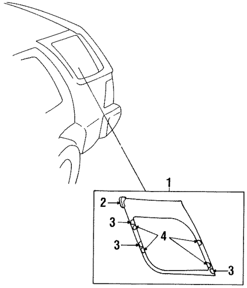 Glass & Hardware for 1997 Honda Passport #0