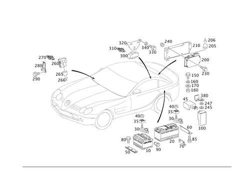Battery, Starter/Alternator Cable for 2005 Mercedes-Benz SLR McLaren #0