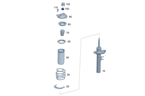 Front Suspension Strut and Suspension Strut Mount for 2025 Mercedes-Benz EQB 300 #0