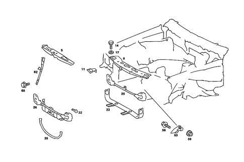 Front Stiffening and Radiator Support for 1988 Mercedes-Benz 190D #0