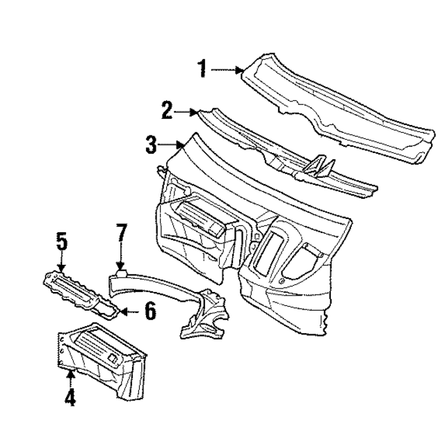 1406260155 - Body: Cowl Panel for Mercedes-Benz Image