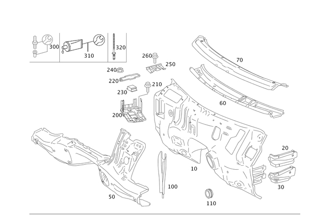 9972281 - Cowl, Front Panel: Feed-Through Grommet for Mercedes-Benz Image image