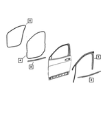 5056307AA - Doors, Door Mirrors and Related Parts: Front Door Body Mounted Weatherstrip, Left for Jeep: Cherokee Image