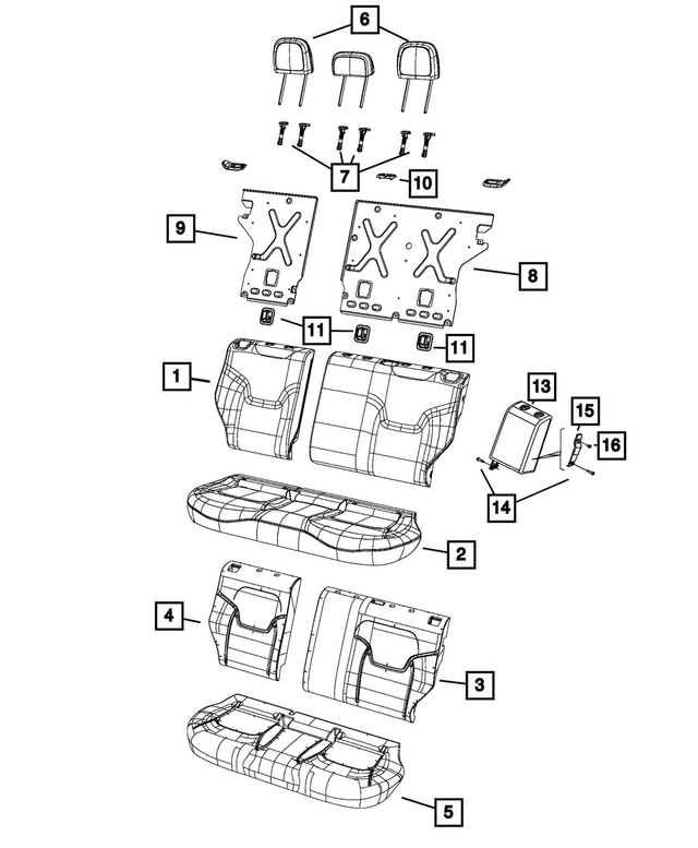 6UL22PXRAA - : Rear Seat Back Cover, Left for Mopar Image