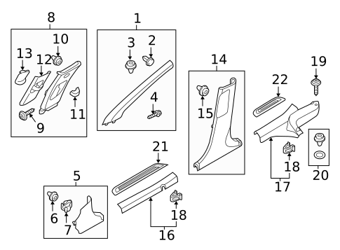 Interior Trim - Pillars for 2020 Hyundai Elantra GT #0