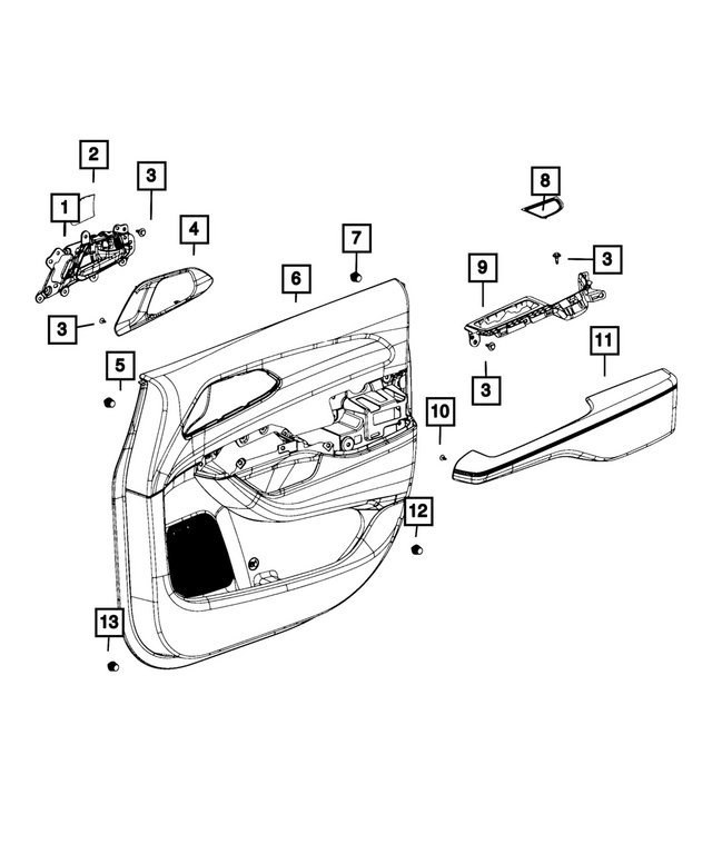 8AA311A3AB - : Front Door Trim Panel, Left for Mopar Image