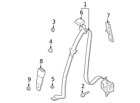 Front Seat Belts for 2002 Pontiac Aztek #0