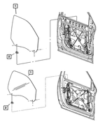 68700436AA - Glass: Front Door Glass, Right for Mopar Image