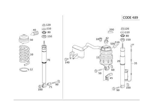 Spring Strut and Spring Strut Mounting Rear for 2008 Mercedes-Benz E320 #0