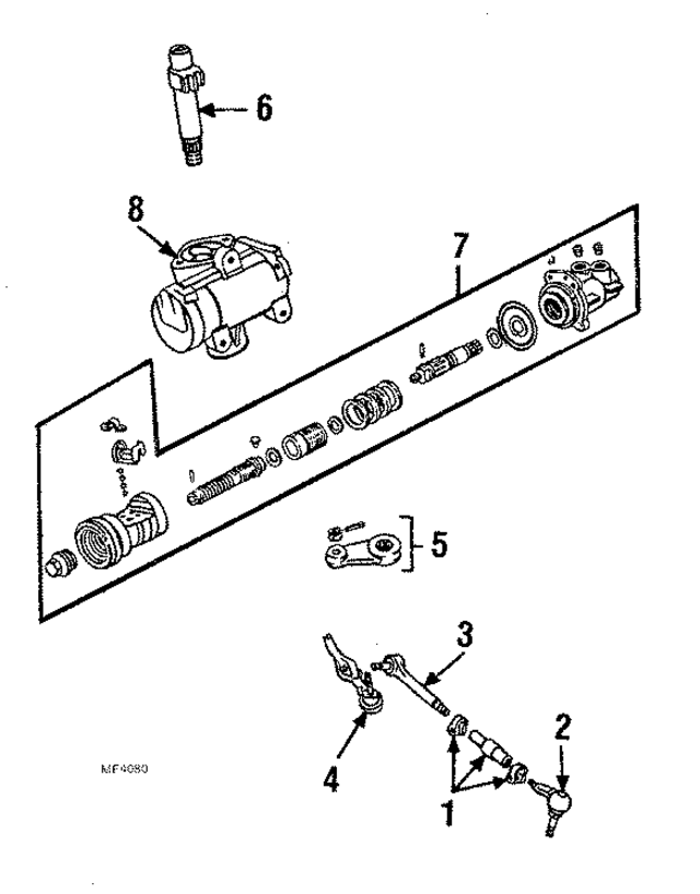 E9TZ3A130C - Steering: Inner Tie Rod for Ford: Bronco II, Ranger Image
